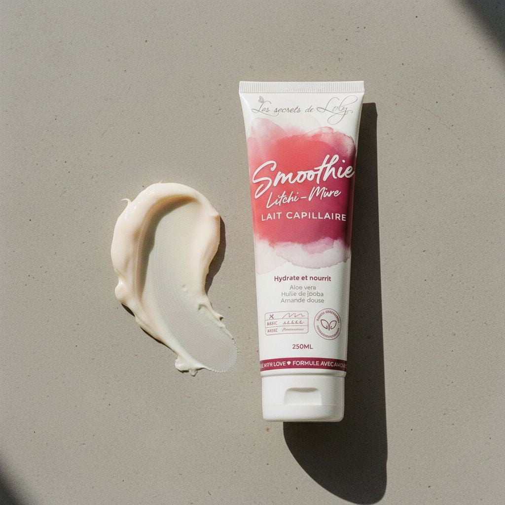 Les Secrets de Loly – Smoothie Litchi & Mûre Lait Coiffant Hydratant 250ml - texture