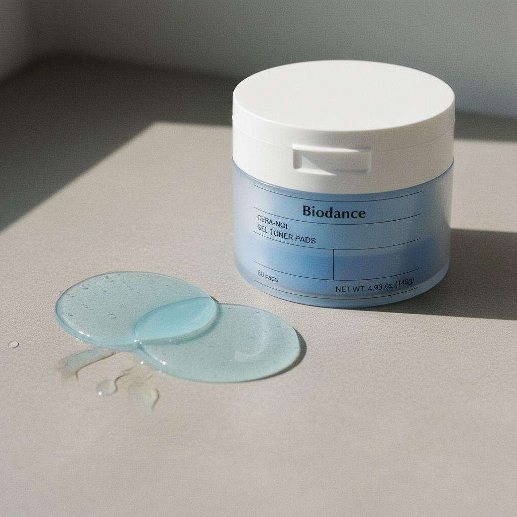 BIODANCE Cera-Nol Gel Toner Pads – Disques Tonifiants Apaisants (60 pads) - texture