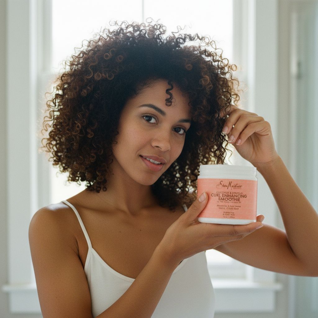 Shea Moisture – Coconut & Hibiscus Curl Enhancing Smoothie 16oz Family Size - lifestyle