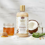 African Pride Moisture Miracle – Shampoing Miel & Huile de Coco (Honey & Coconut Oil Shampoo) 354ml - ingredients