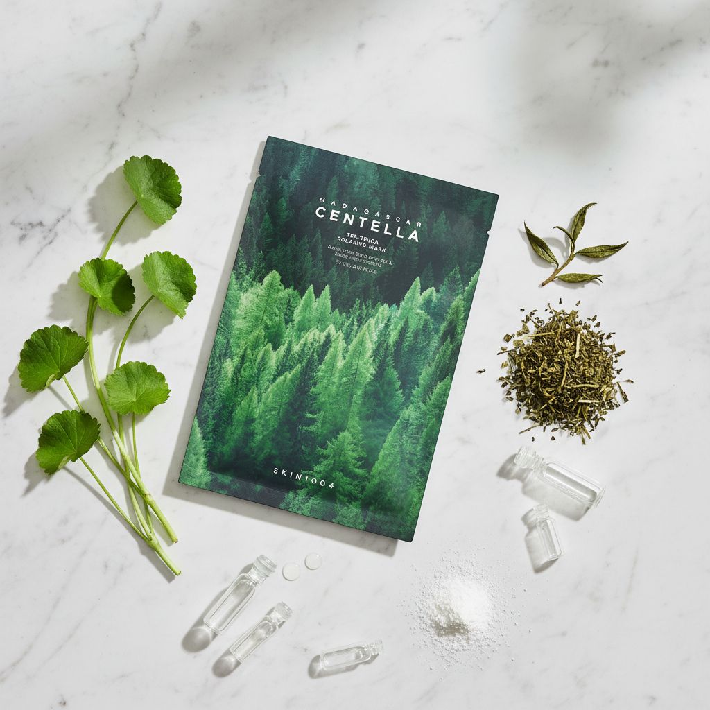 [Skin1004] [1ea] Madagascar Centella Tea-Trica Relaxing Mask 24ml — Masque apaisant à la centella malgache - ingredients