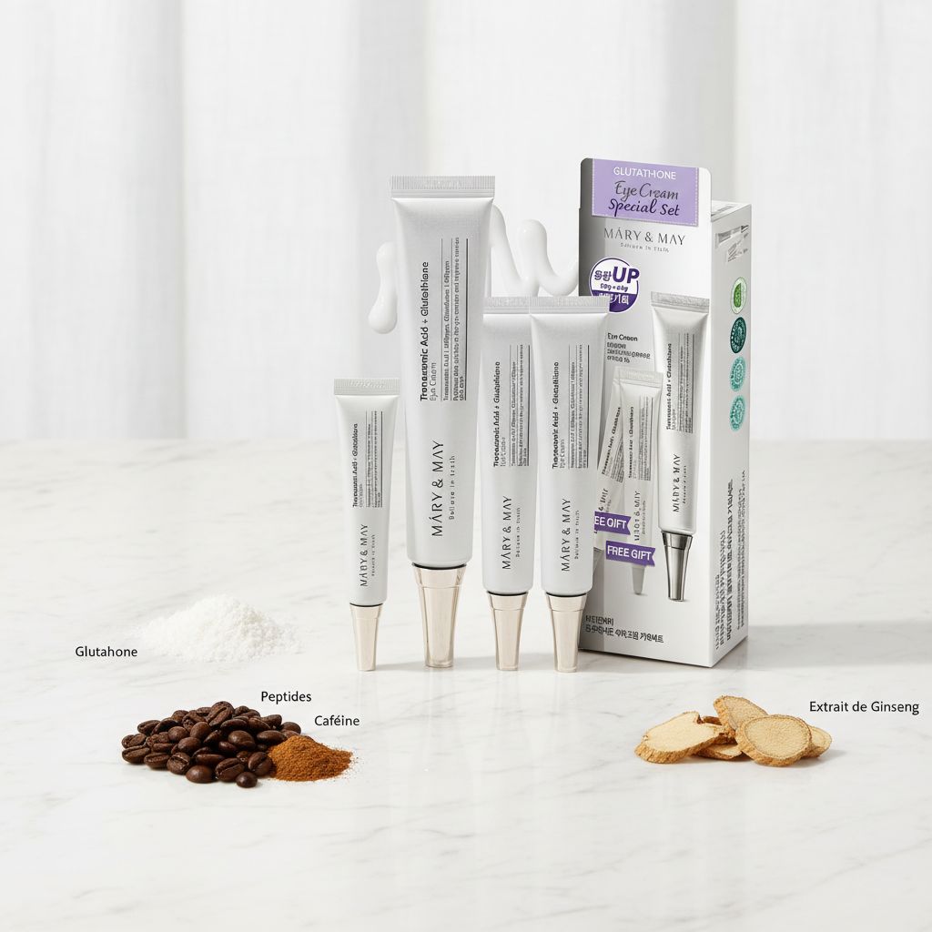 [Mary&May] (RENEW) Glutathione Eyecream Special Set (Eye Cream 30g 1EA+Miniature 2EA) — Éclat jeunesse contour des yeux - ingredients