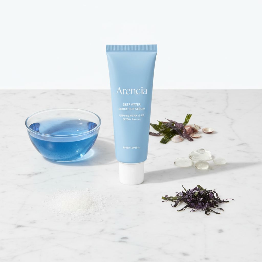 Arencia – Deep Water Surge Sun Serum — Protection solaire hydratante intense - ingredients