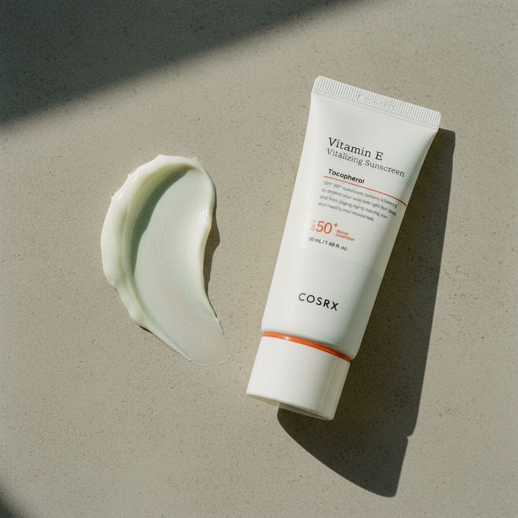 COSRX – Vitamin E Vitalizing Sunscreen SPF 50+ — Protection solaire vitalisante quotidienne - texture