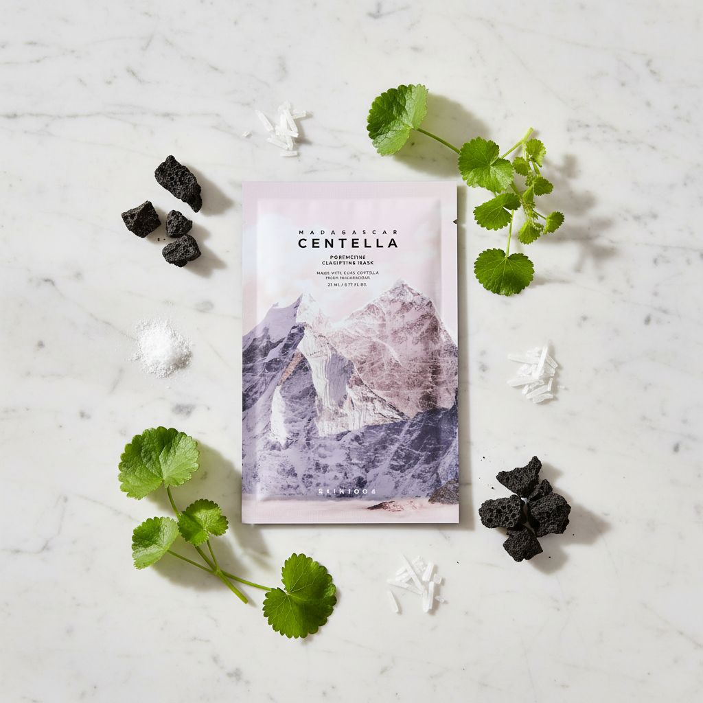 [Skin1004] [1ea] Madagascar Centella Poremizing Clarifying Mask 23ml — Masque purifiant pour pores affinés - ingredients