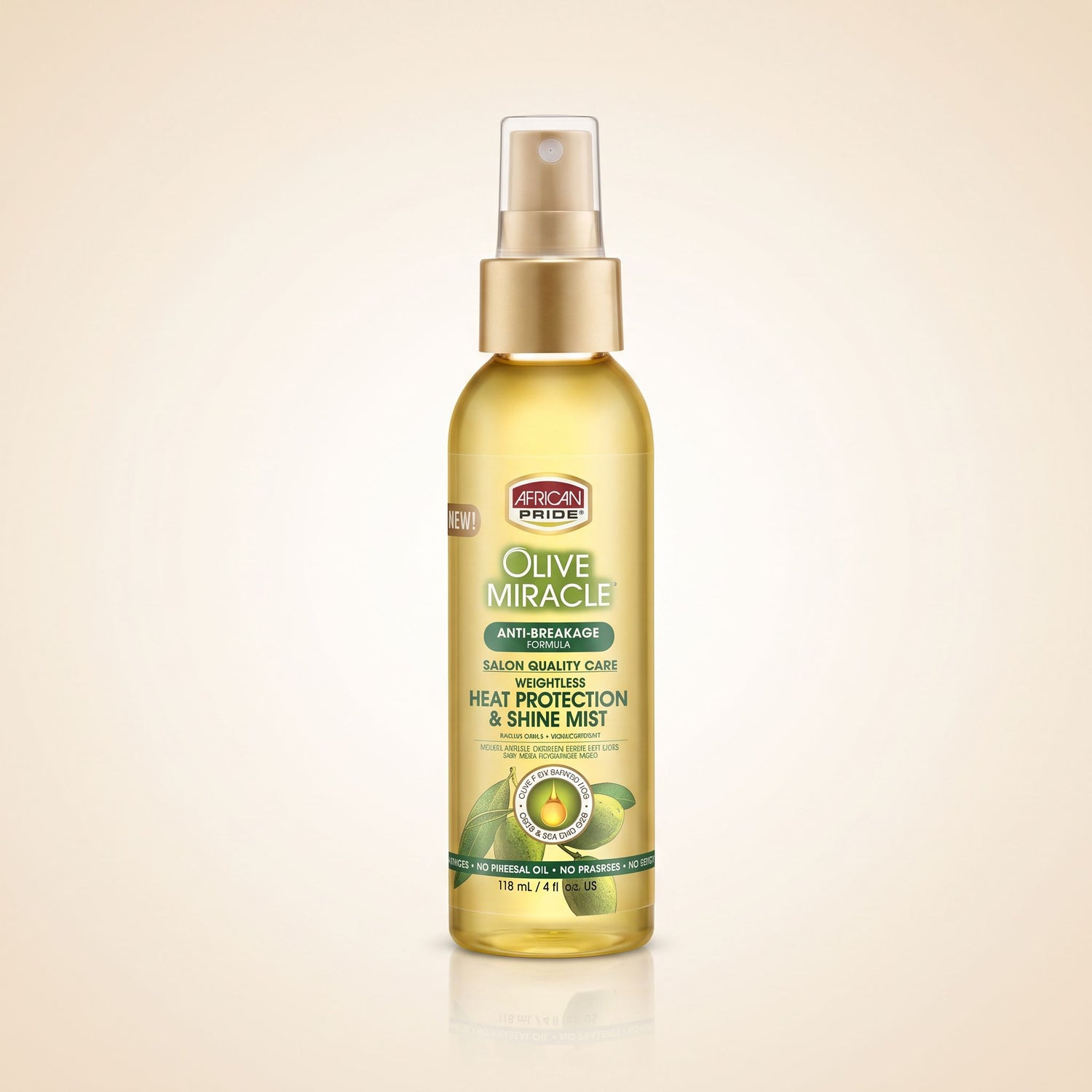 African Pride Olive Miracle – Spray Protecteur Thermique & Brillance 4oz (Heat Protection Shine Mist) - hero
