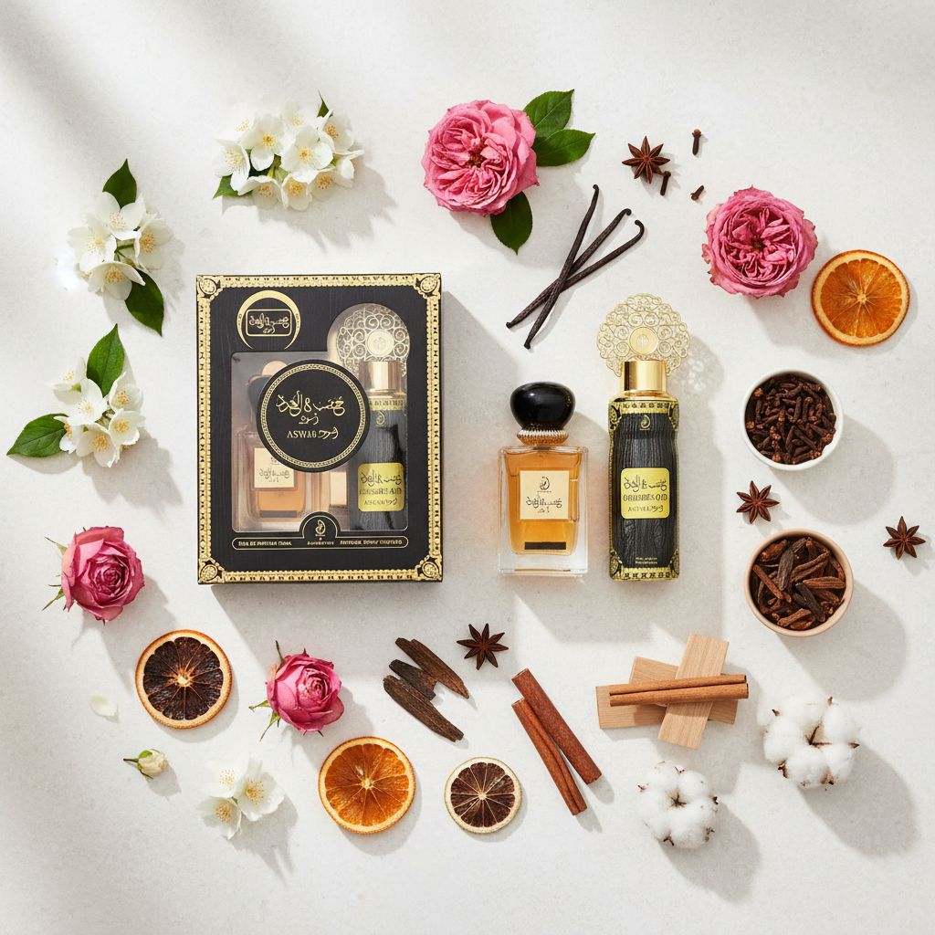 ARABIYAT Khashab & Oud Aswad Coffret Parfum 100ml & Spray 200ml - ingredients