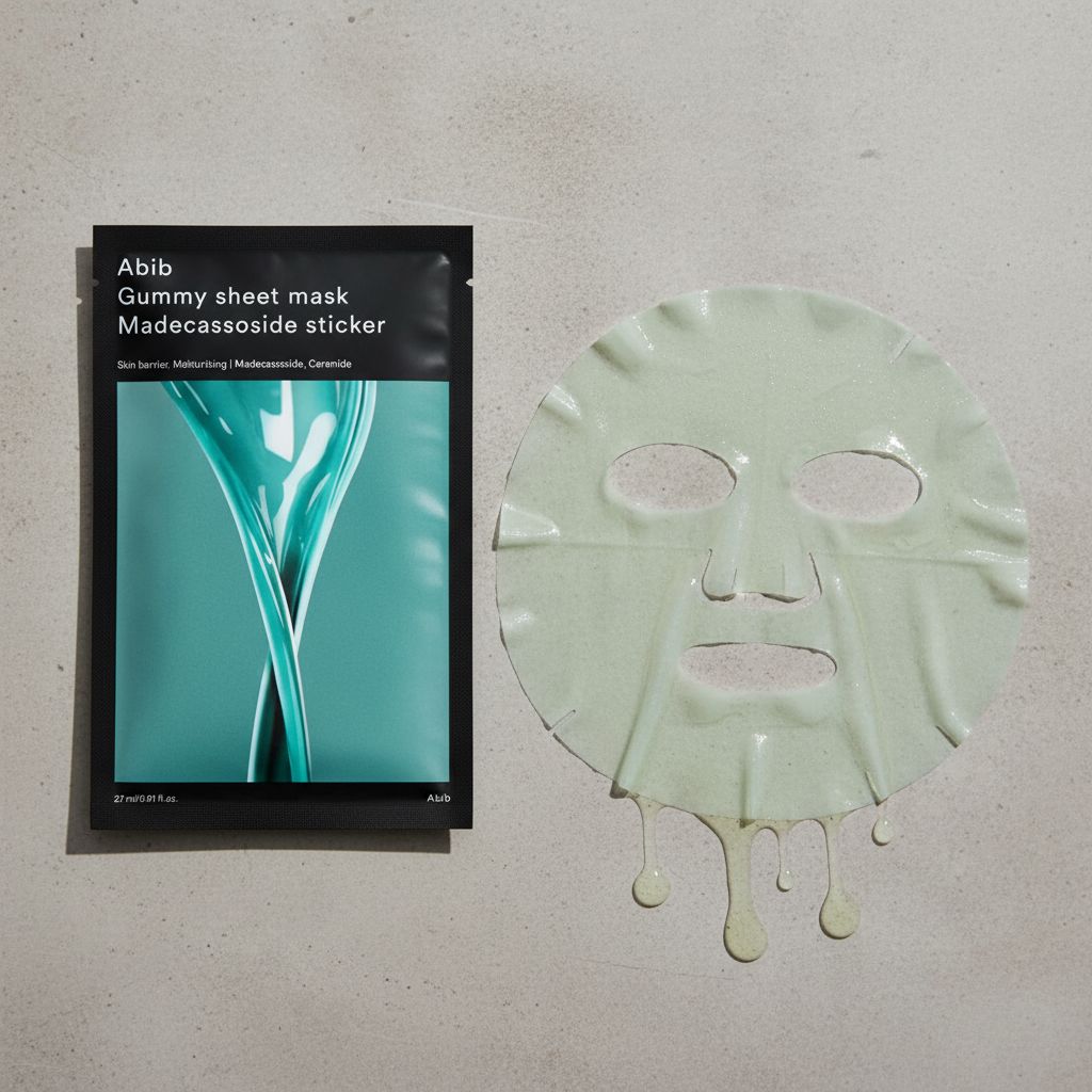 [Abib] [1ea] GUMMY SHEET MASK MADECASSOSIDE STICKER (2023) — Masque apaisant haute efficacité - texture