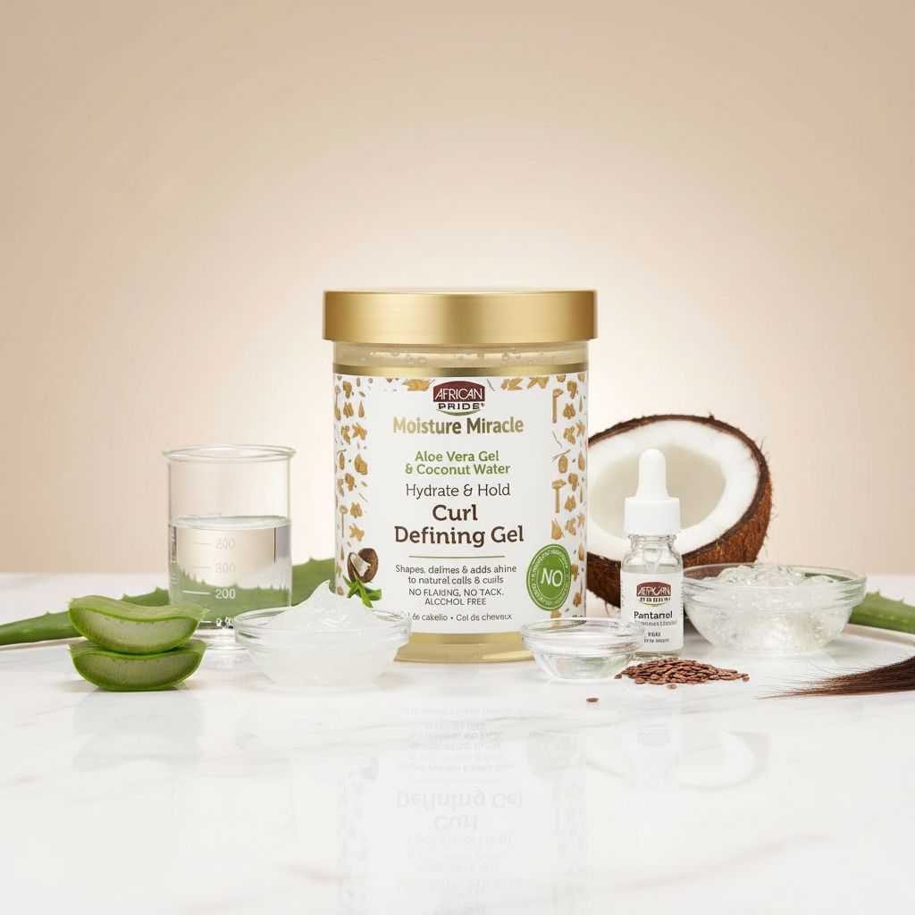 African Pride Moisture Miracle – Gel Définition Boucles (Curl Defining Gel) 510g - ingredients