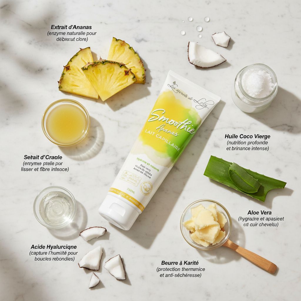 Les Secrets de Loly – Smoothie Ananas Lait Coiffant Hydratant 250ml - ingredients
