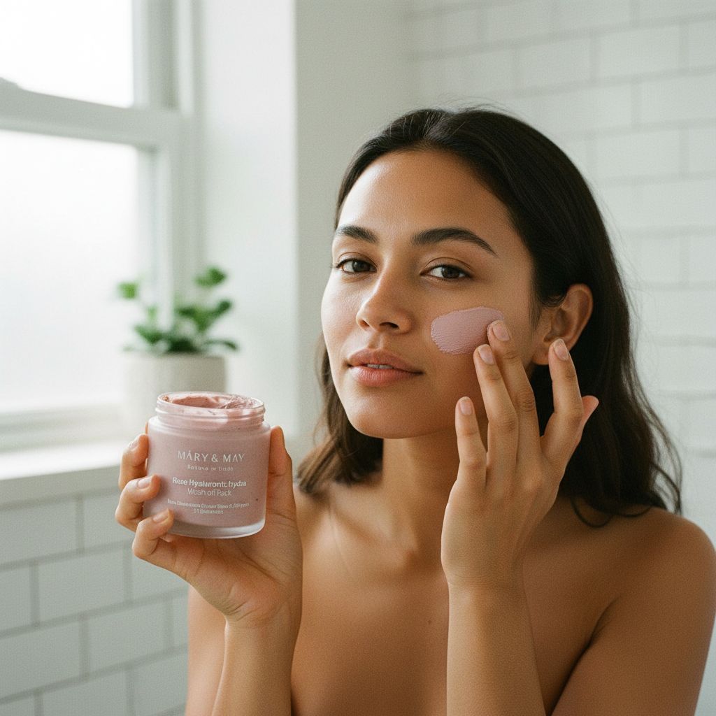 [Mary&May] (X) Rose Hyaluronic Hydra Wash off Pack 30g — Masque hydratant rose et hyaluronique - lifestyle