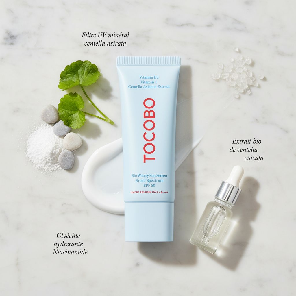[TOCOBO] BIO WATERY SUN CREAM SPF50 PA++++ — Protection solaire légère et hydratante - ingredients