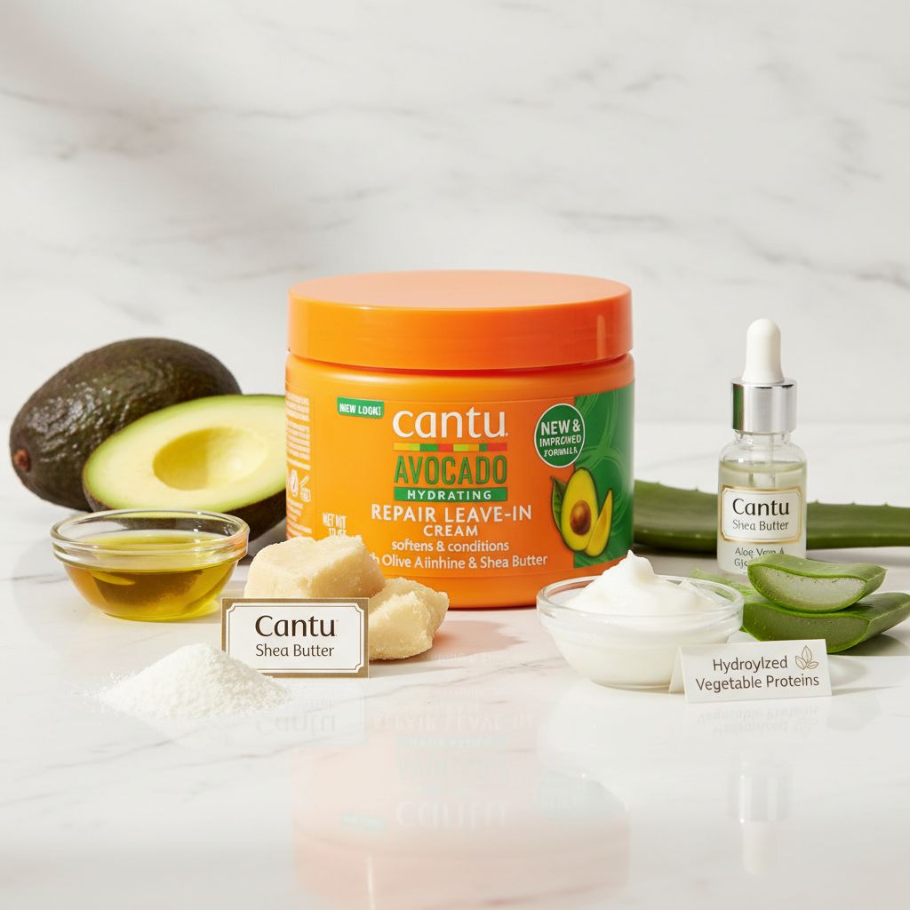 CANTU – Soin Sans Rinçage Réparateur 340g (Avocado Repair Leave-In) - ingredients