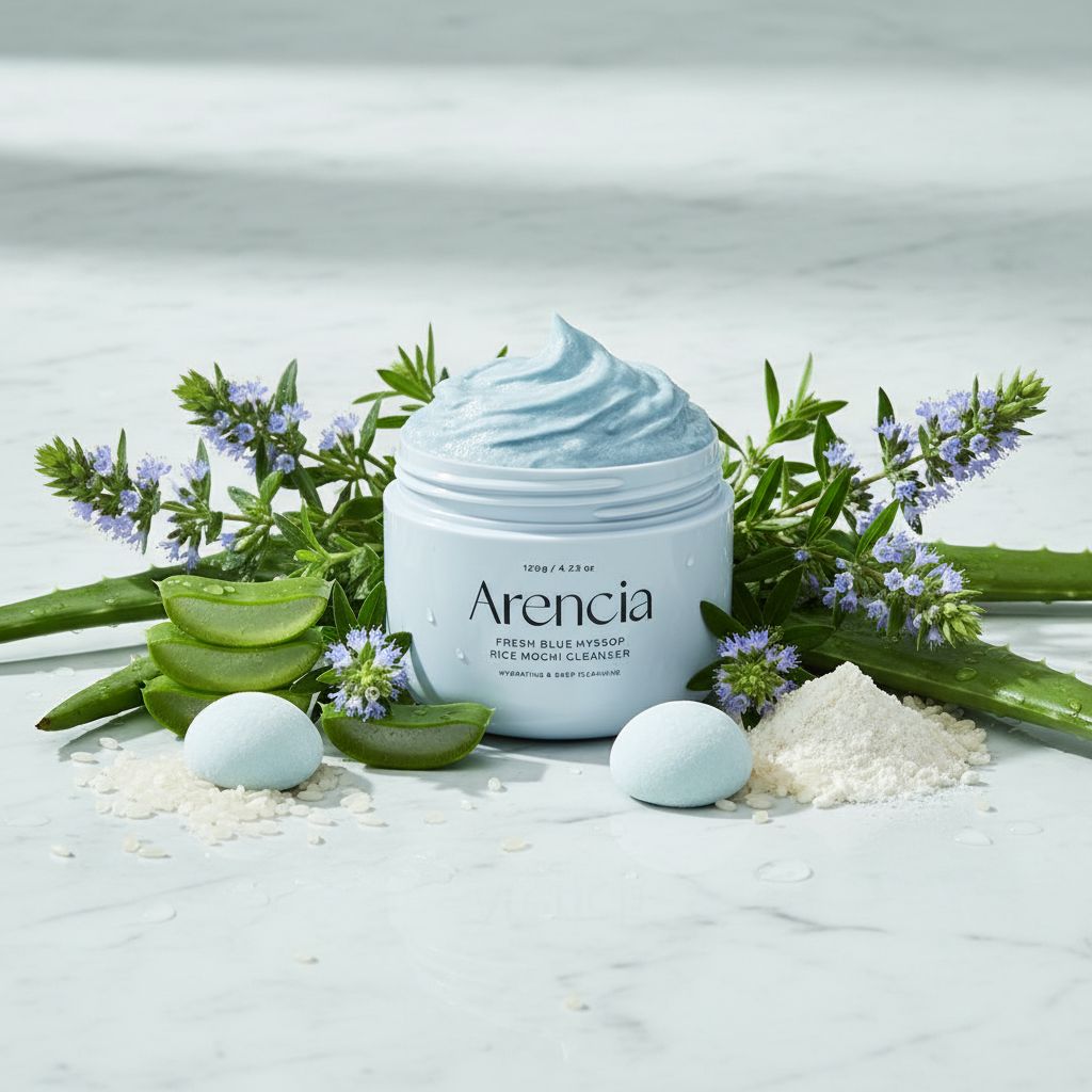 ARENCIA (EU PACKAGE) FRESH BLUE HYSSOP RICE MOCHI CLEANSER 120G - ingredients