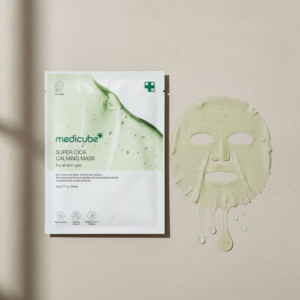 Medicube [EUP] (1EA) SUPER CICA CALMING MASK 22g — Apaise et régénère la peau - texture