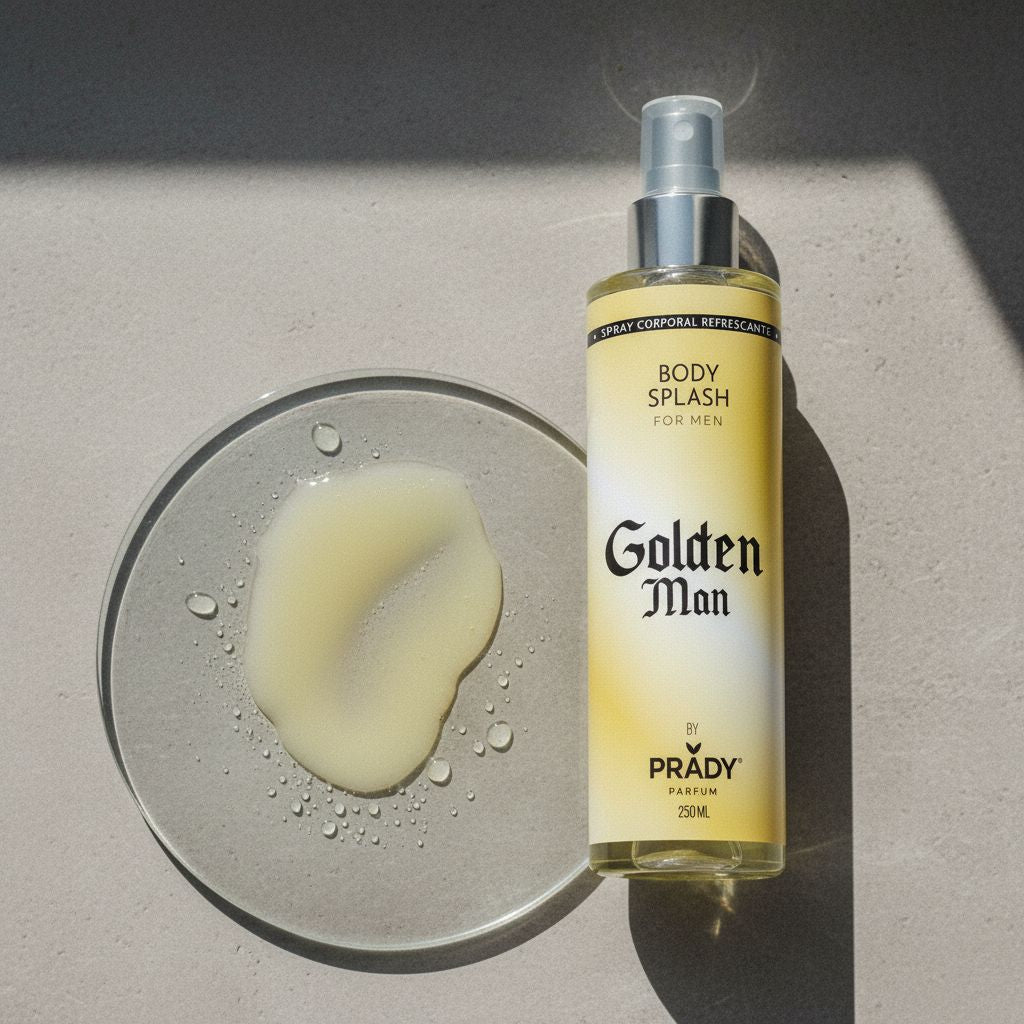 BODY SPLASH Golden Man By Prady 250ml - texture