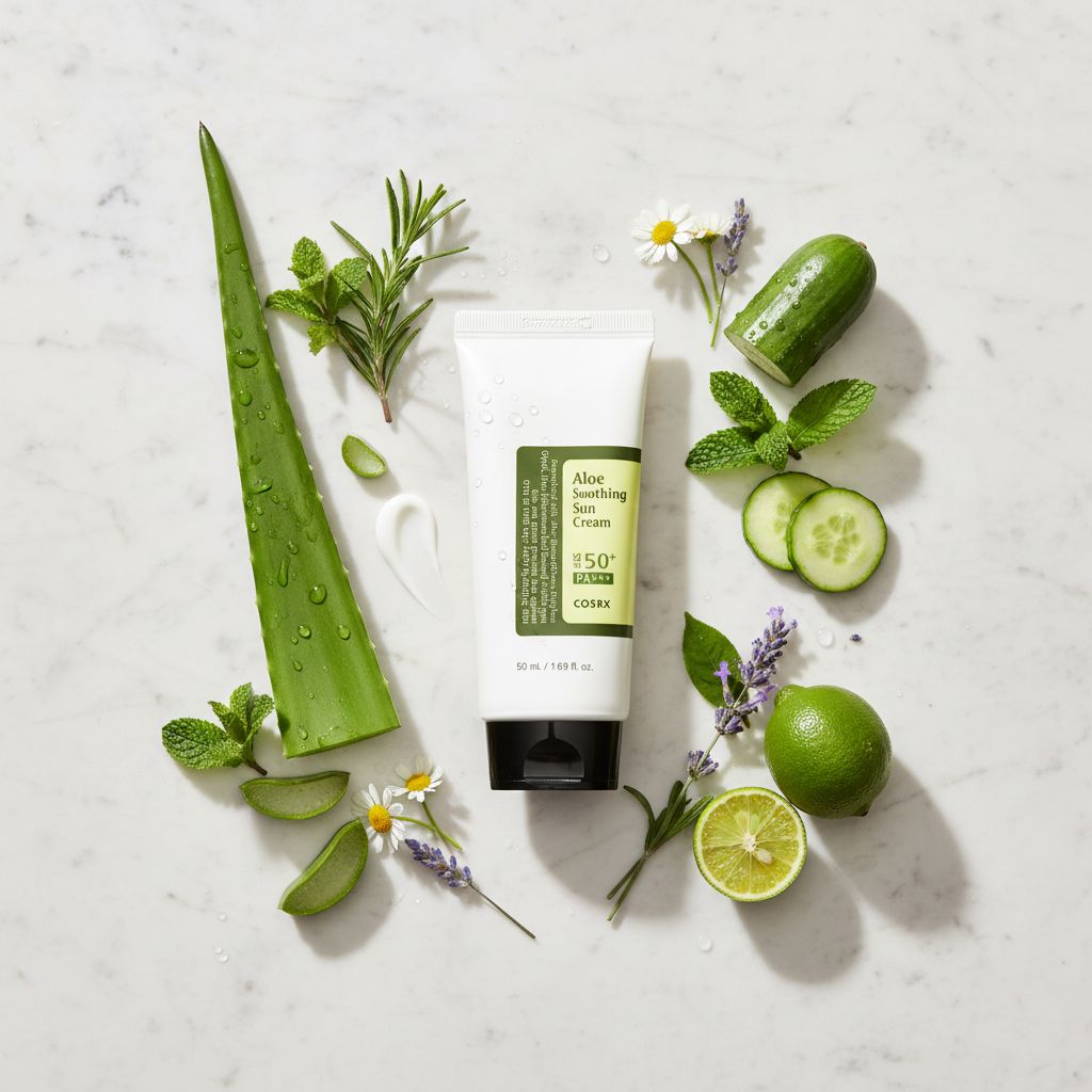 COSRX Aloe Soothing Sun Cream SPF50+ – Crème Solaire Apaisante à l’Aloe Vera 50 ml - ingredients