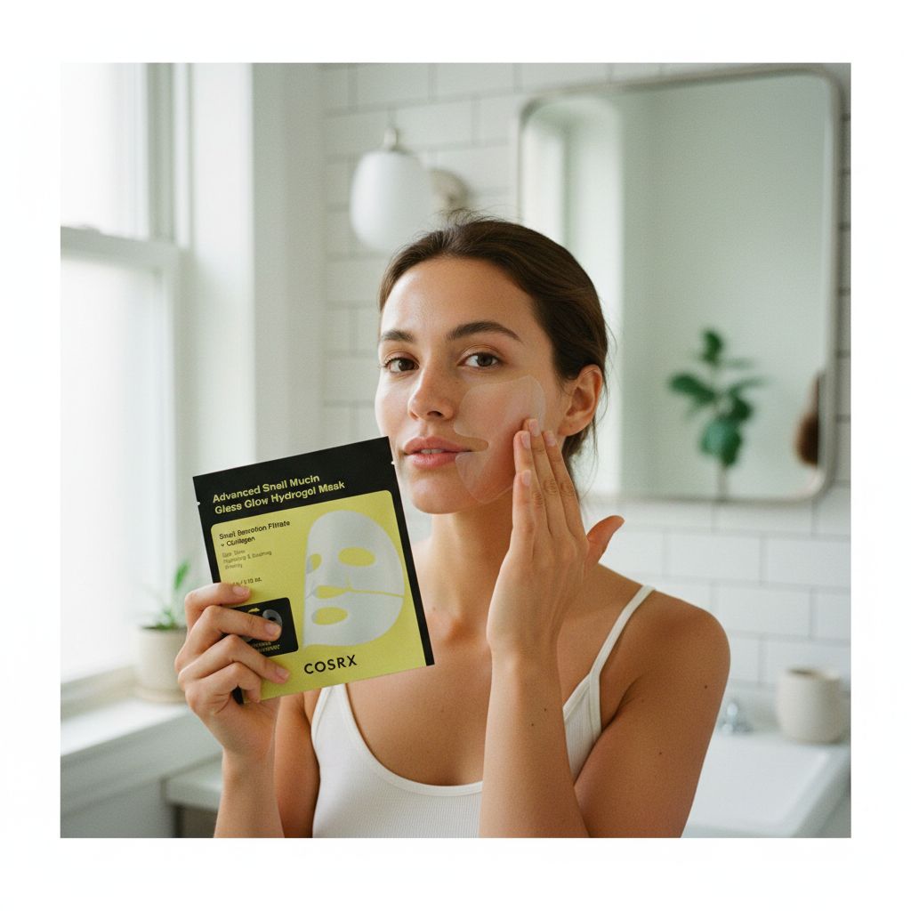 COSRX – Advanced Snail Mucin Glass Glow Hydrogel Mask — Hydratation intense et éclat vitaminé - lifestyle