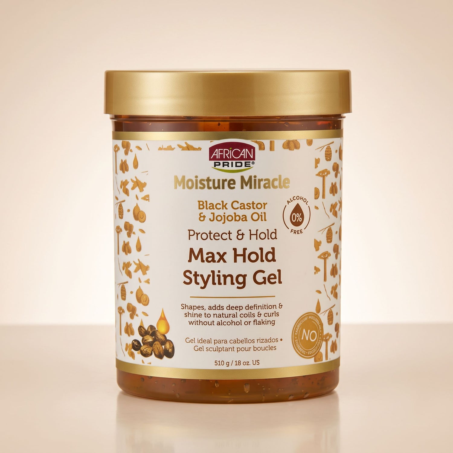 African Pride Moisture Miracle – Gel Coiffant Max Hold Black Castor & Jojoba Oil 510g - hero