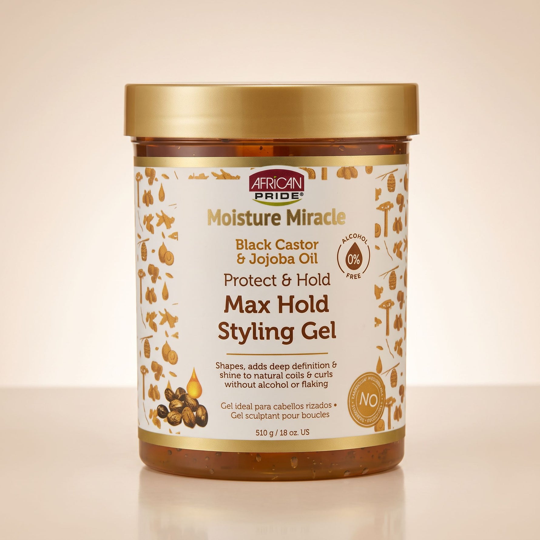 African Pride Moisture Miracle – Gel Coiffant Max Hold Black Castor & Jojoba Oil 510g - hero