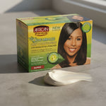 African Pride Olive Miracle Anti-Breakage Défrisant Sans Soude – Super - texture