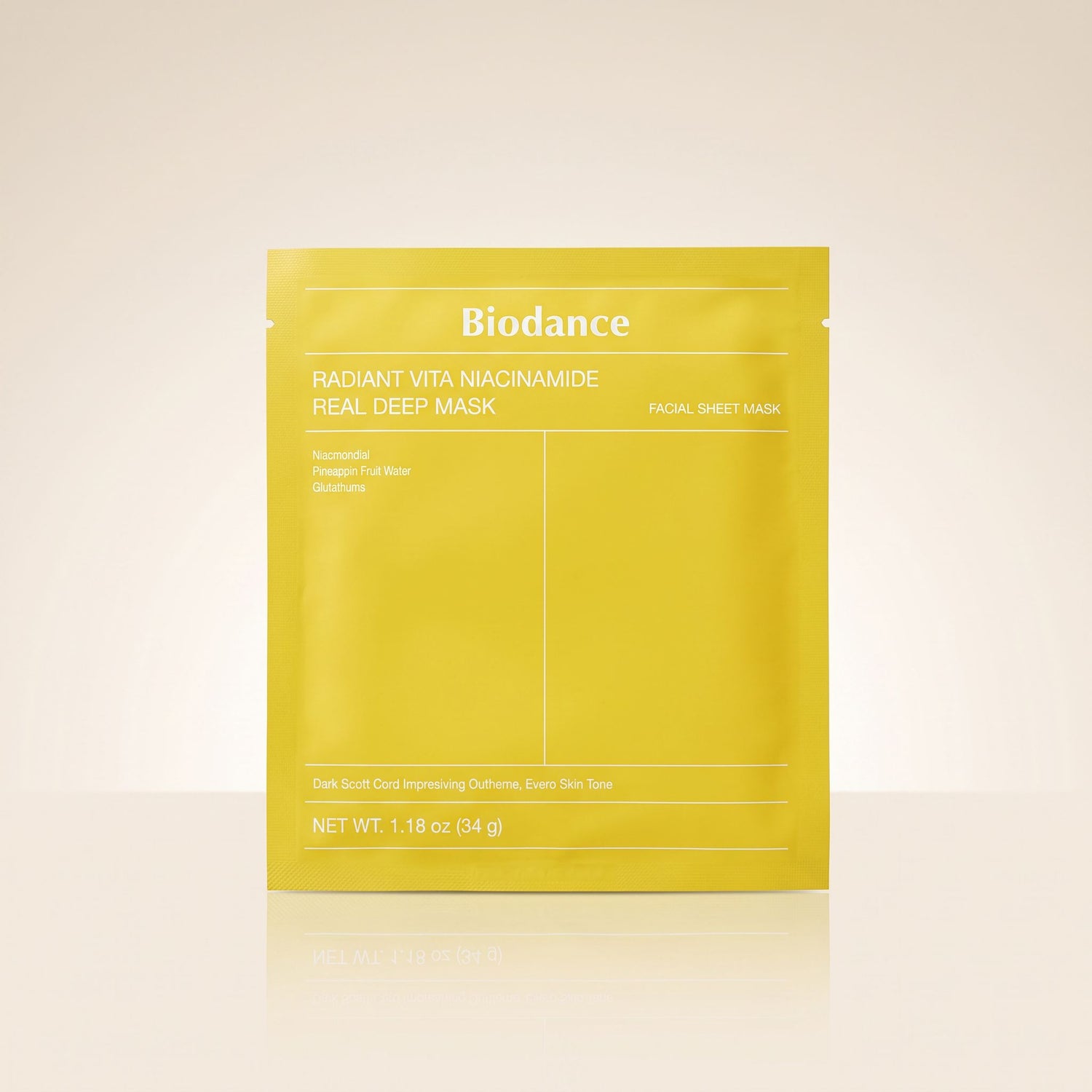 BIODANCE Radiant Vita Niacinamide Real Deep Mask – Masque Éclat à la Niacinamide - hero