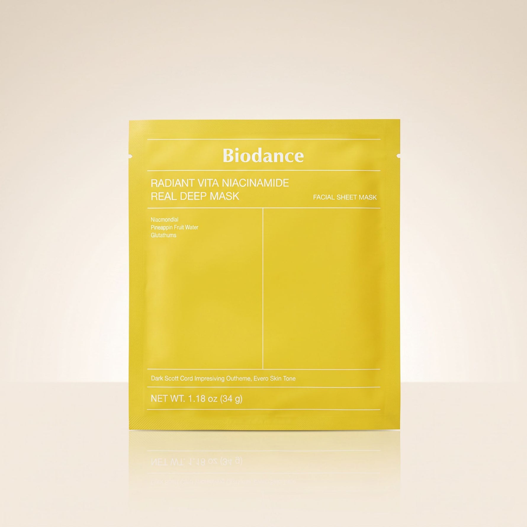 BIODANCE Radiant Vita Niacinamide Real Deep Mask – Masque Éclat à la Niacinamide - hero