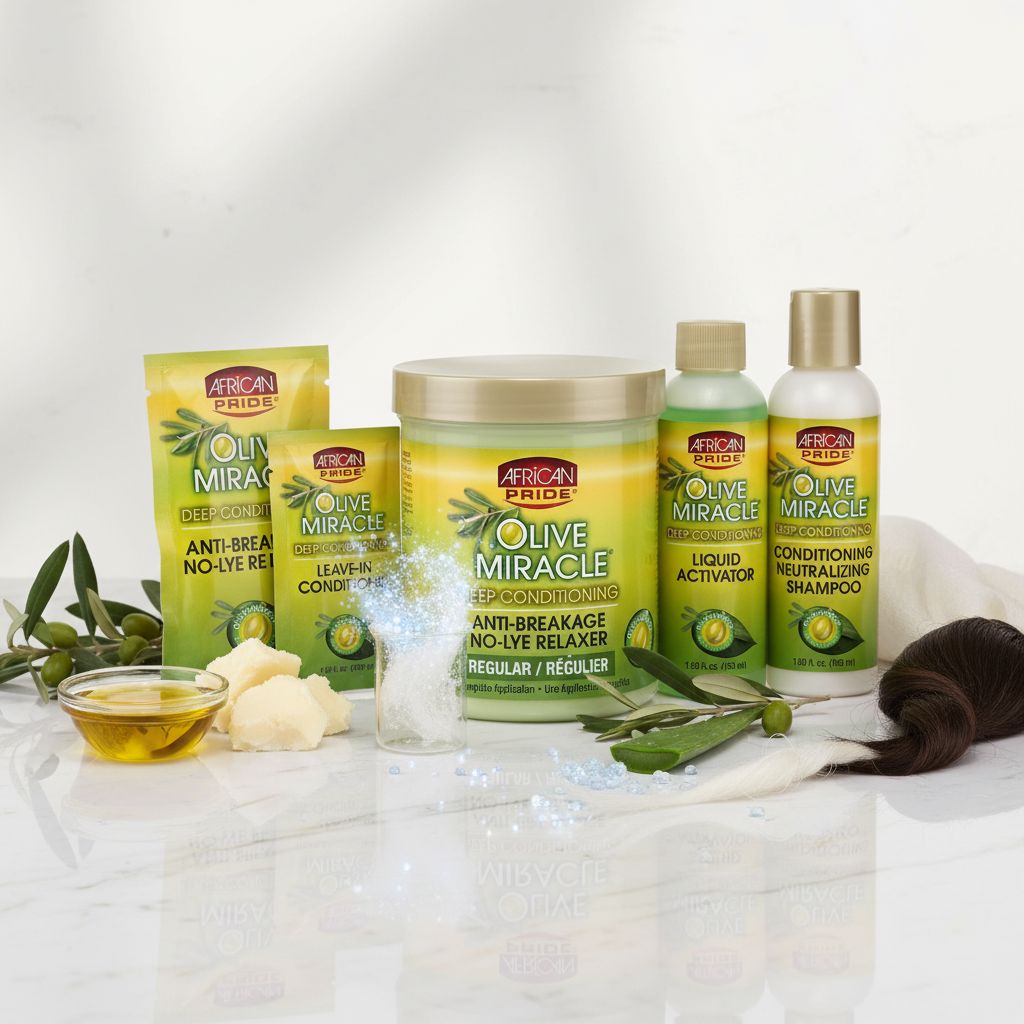 African Pride Olive Miracle Anti-Breakage Défrisant Sans Soude – Regular - ingredients