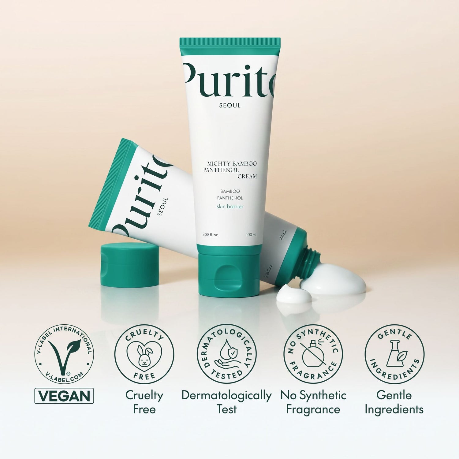 PURITO Mighty Bamboo Panthenol Cream 100ml — Hydratation intense et apaisante - hero