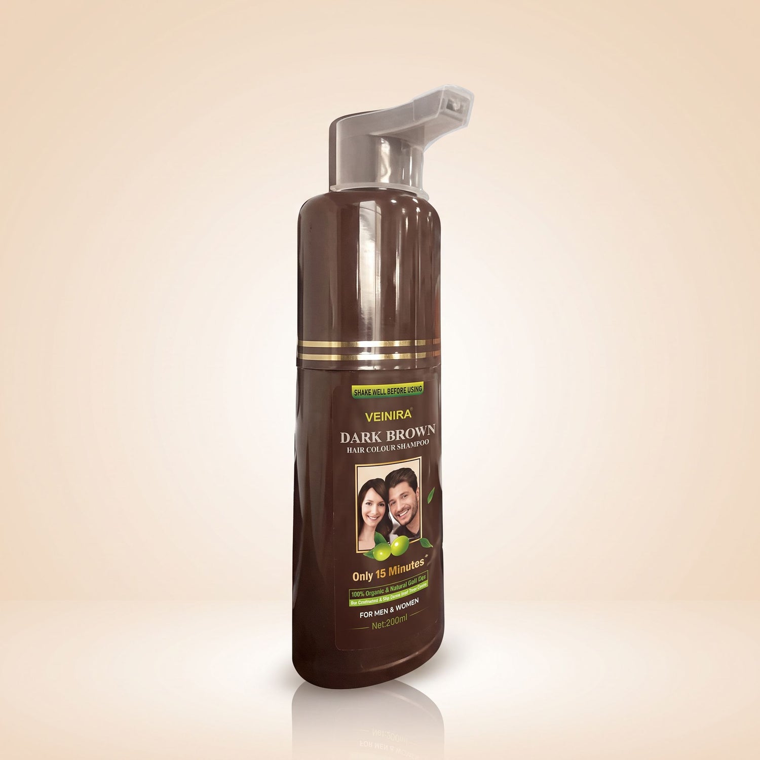 VEINIRA Dark Brown HAIR Shampoo 200ml (Bouteille) - hero