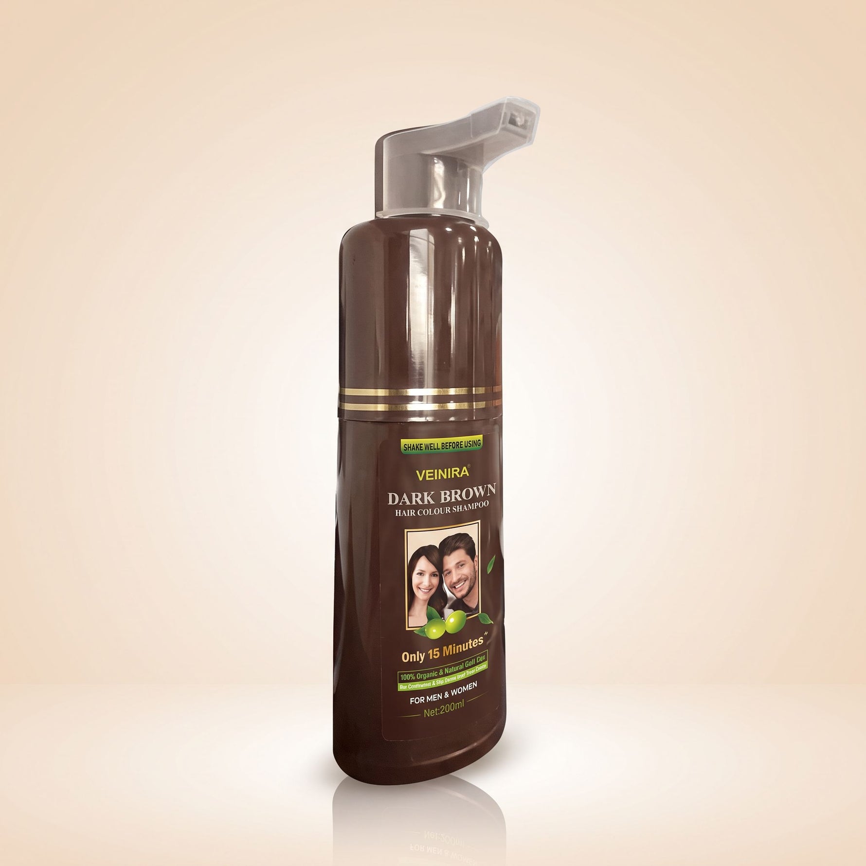 VEINIRA Dark Brown HAIR Shampoo 200ml (Bouteille) - hero