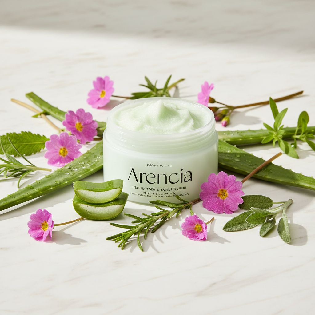 ARENCIA Fresh Cloud Body & Scalp Scrub Geranium & Primrose 260g - ingredients