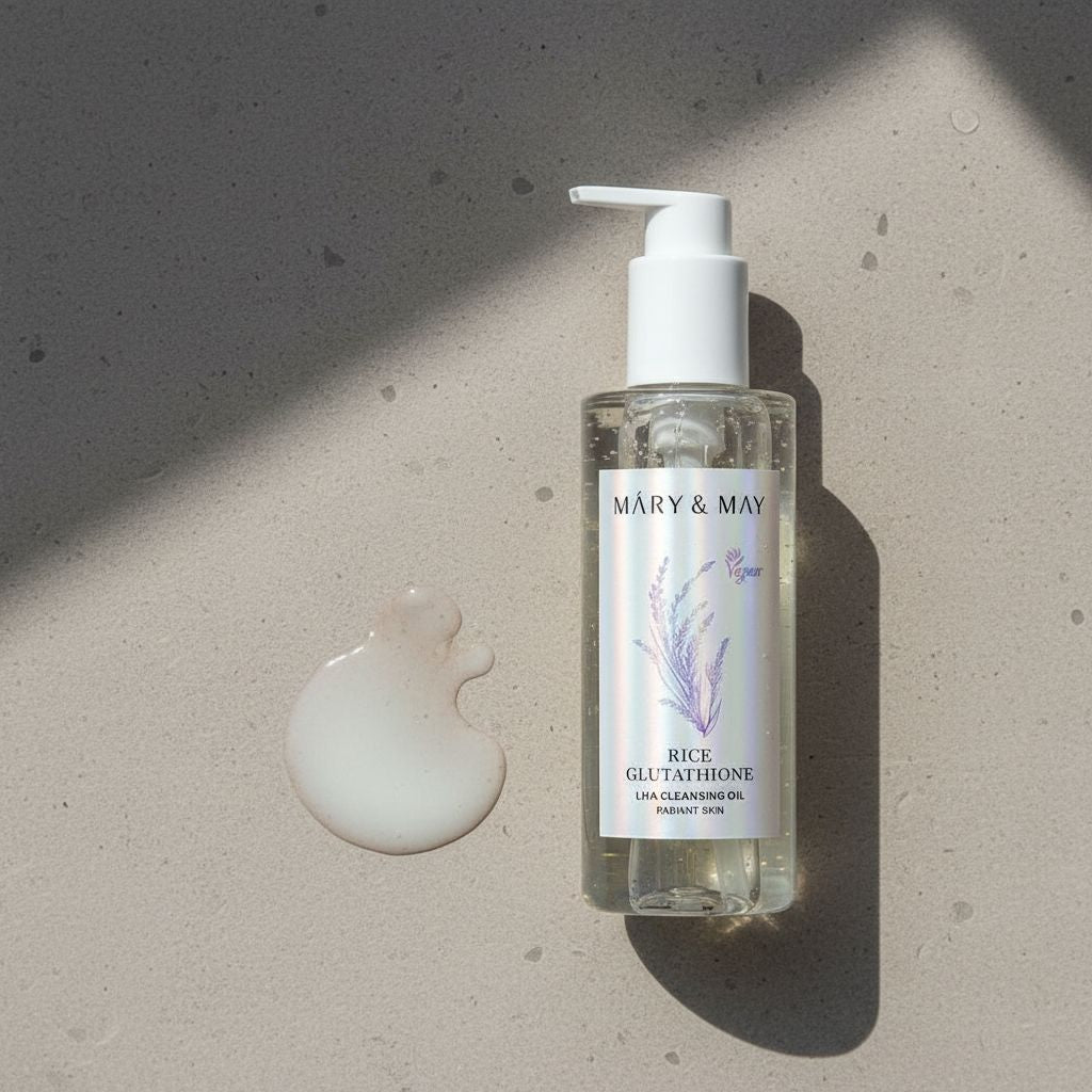 Mary & May - Rice Glutathione LHA Cleansing Oil - 200ml — Nettoyage profond et éclat - texture
