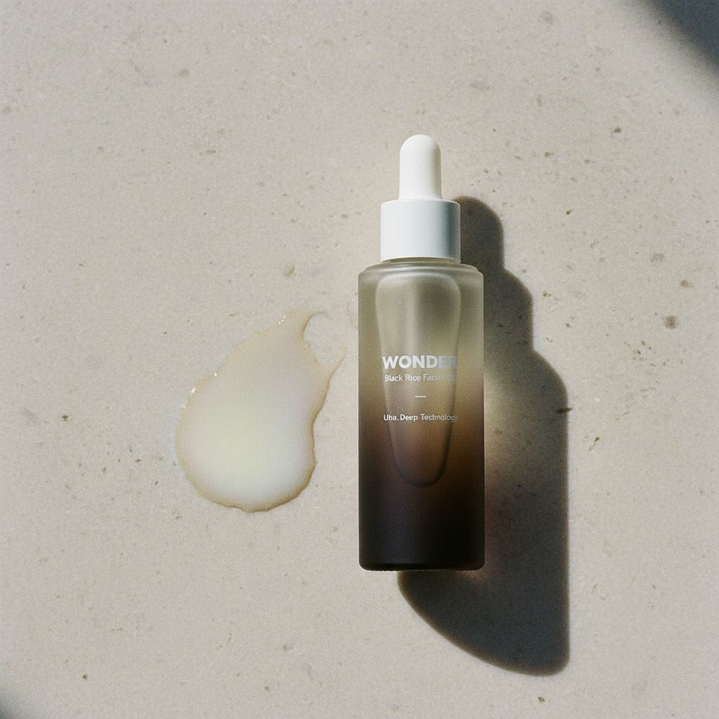 [HARUHARU WONDER] BLACK RICE FACIAL OIL 10ML — Soin nourrissant du riz noir - texture