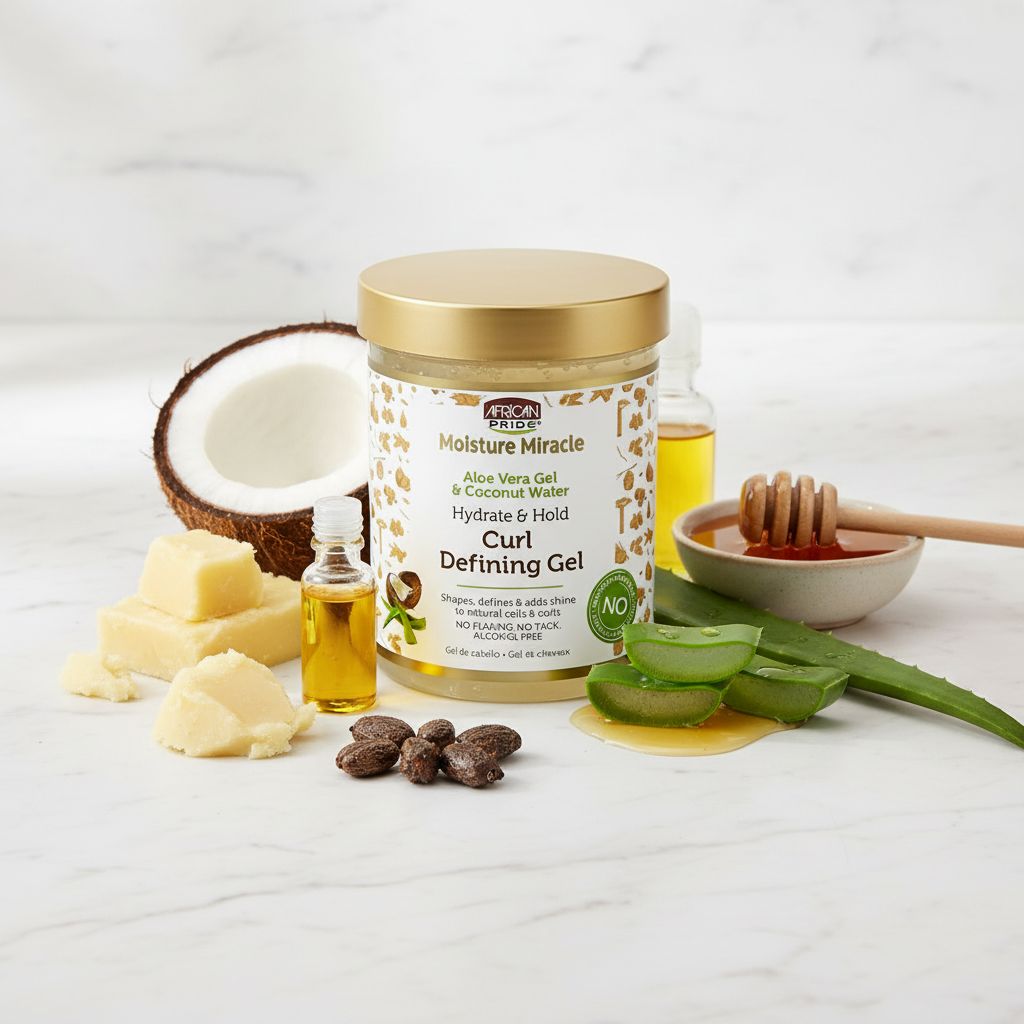 African Pride Moisture Miracle – Gel Définition Boucles (Curl Defining Gel) 510g - ingredients