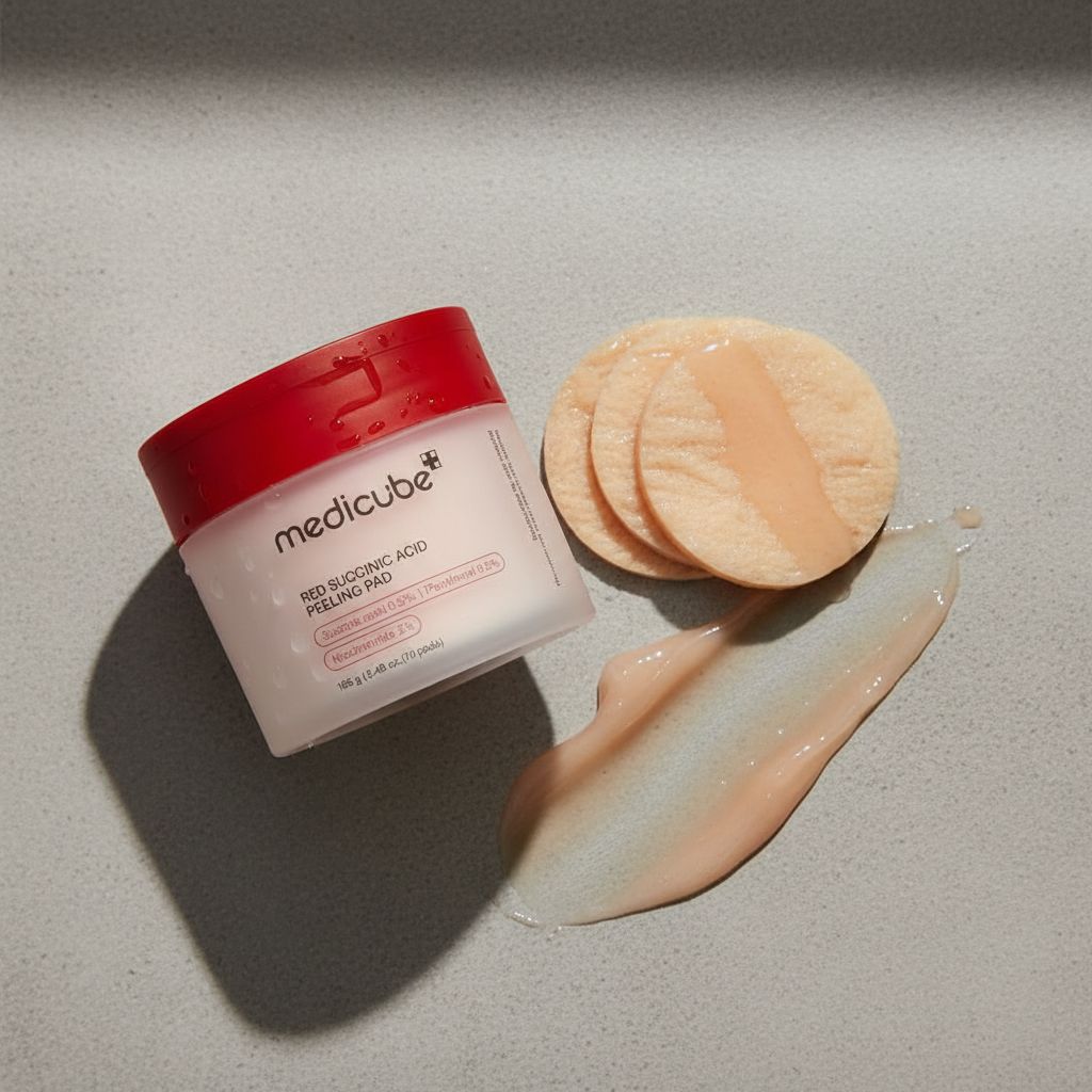 Medicube Red Succinic Peeling Pad 2024 – Pads Exfoliants Purifiants (70 pads) - texture