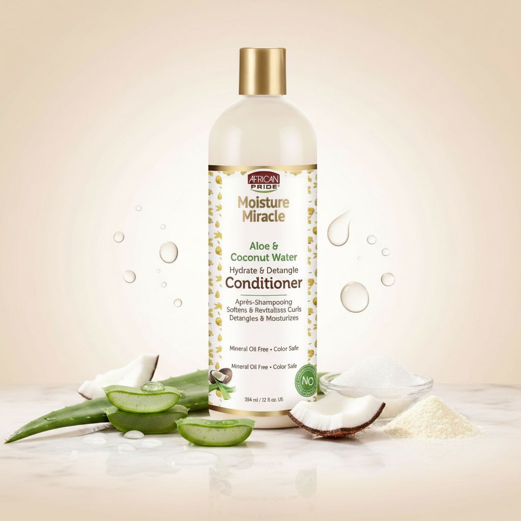 African Pride Moisture Miracle – Après-Shampoing Aloe & Coconut Water 354ml - ingredients