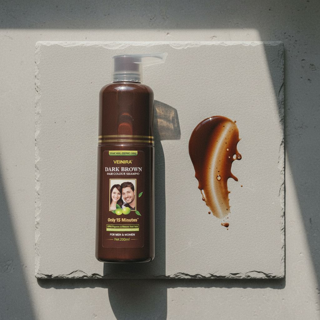 VEINIRA Dark Brown HAIR Shampoo 200ml (Bouteille) - texture