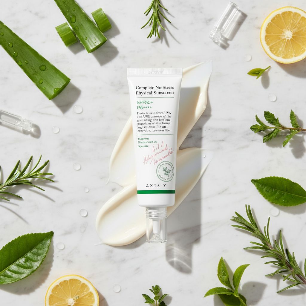 AXIS-Y Complete No-Stress Physical Sunscreen SPF50+ – Crème Solaire Minérale Apaisante 50 ml - ingredients