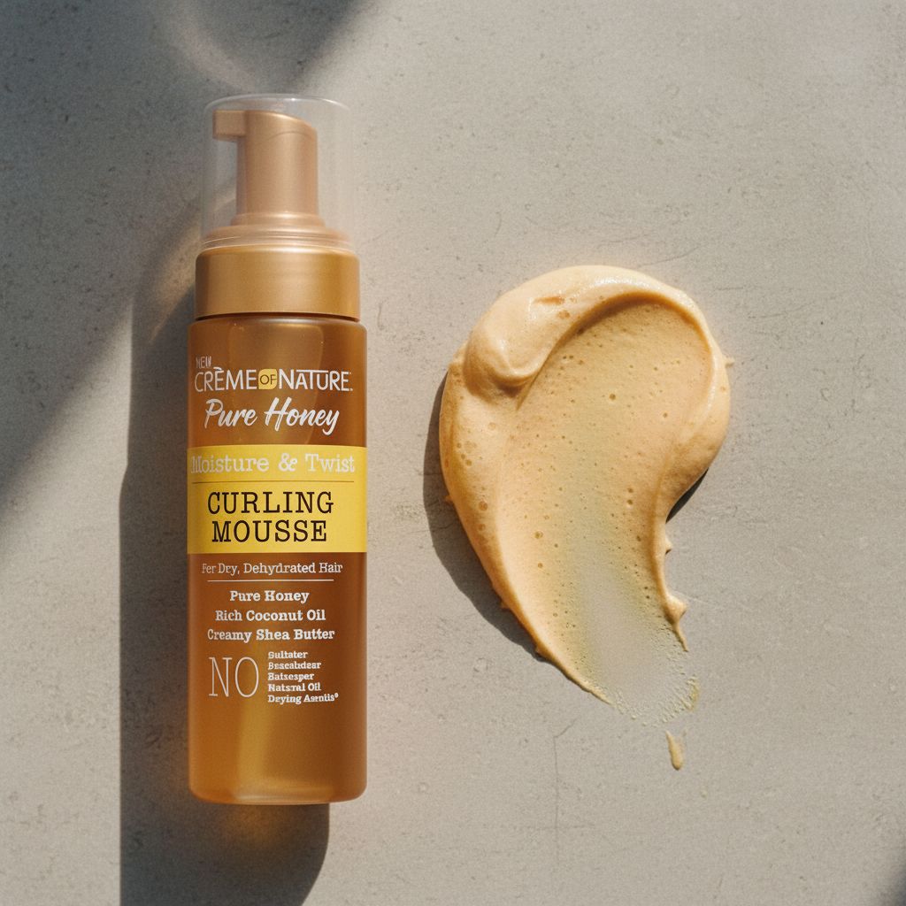 Creme of Nature Pure Honey – Mousse Hair Food Avocat Style, Brillance & Force 7oz (Hair Food Avocado Mousse 3S) - texture