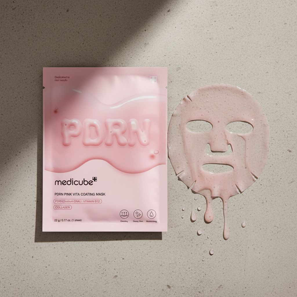 Medicube [EUP] PDRN PINK VITA COATING MASK 22G — Masque revitalisant peau éclatante - texture