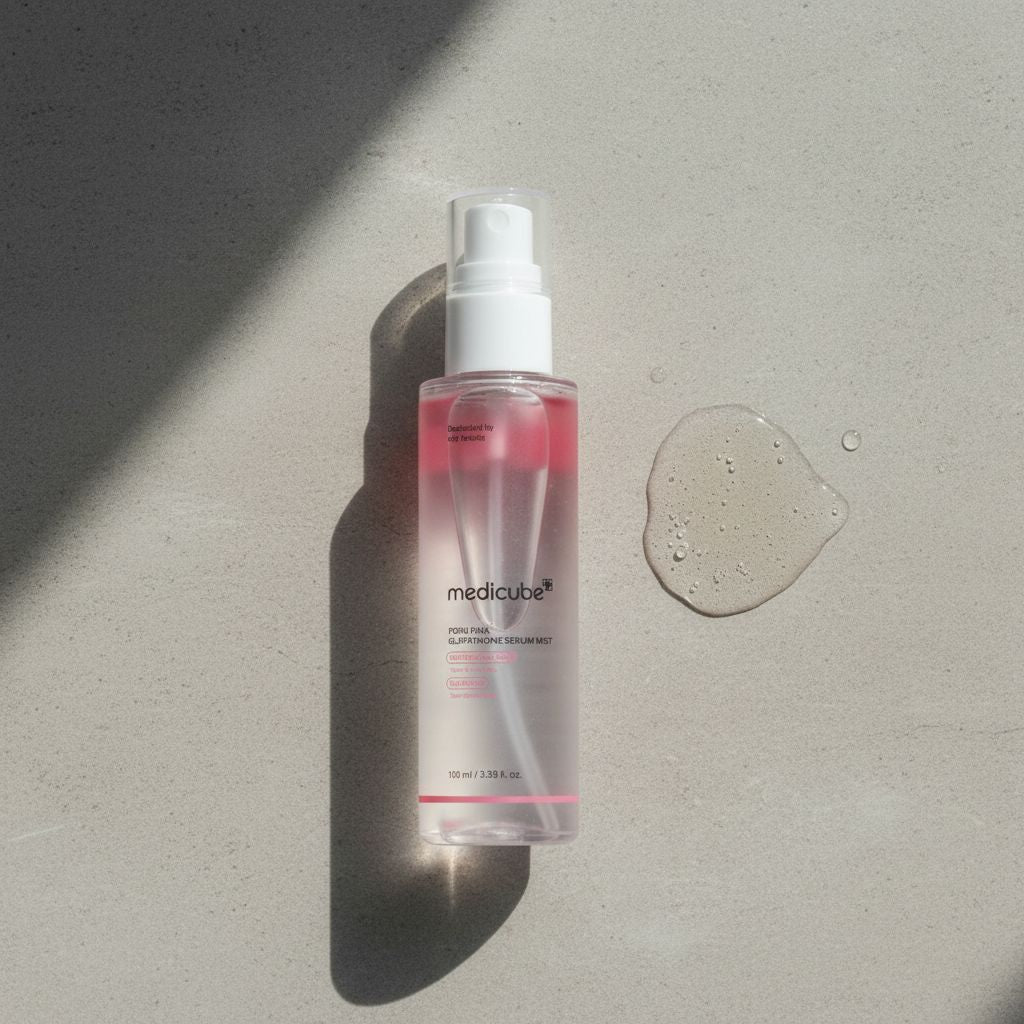 [Medicube] PDRN PINK GLUTATHIONE SERUM MIST 100ML — Éclat et protection anti-âge - texture