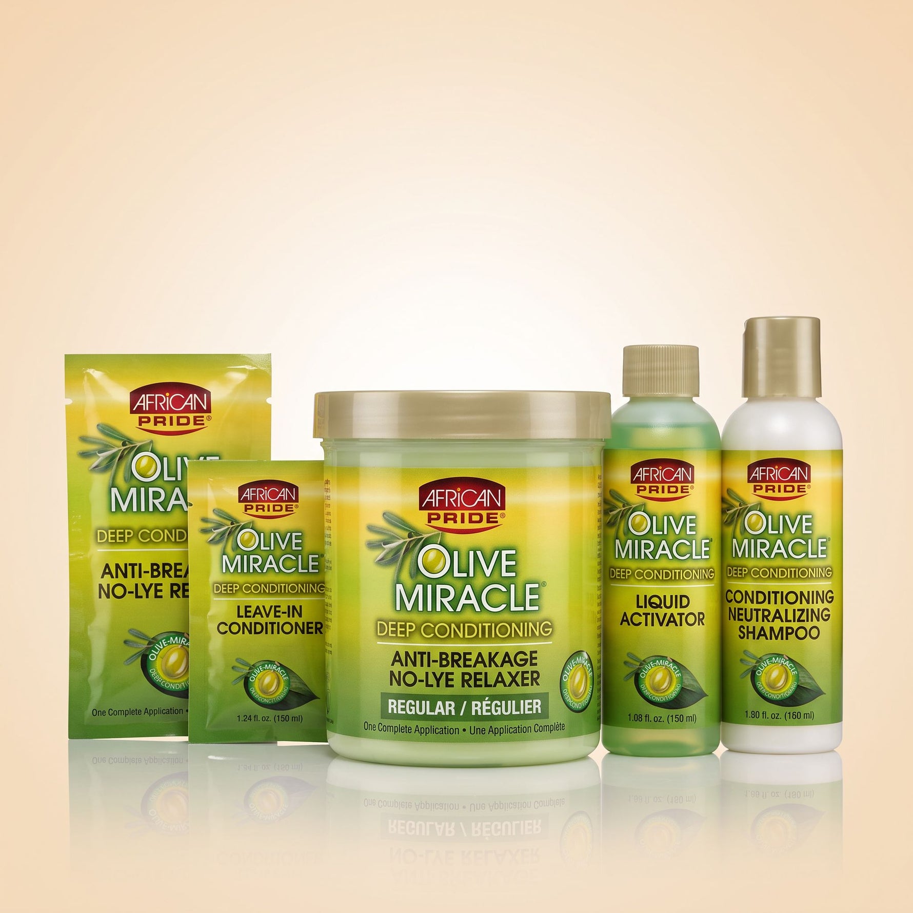African Pride Olive Miracle Anti-Breakage Défrisant Sans Soude – Regular - hero