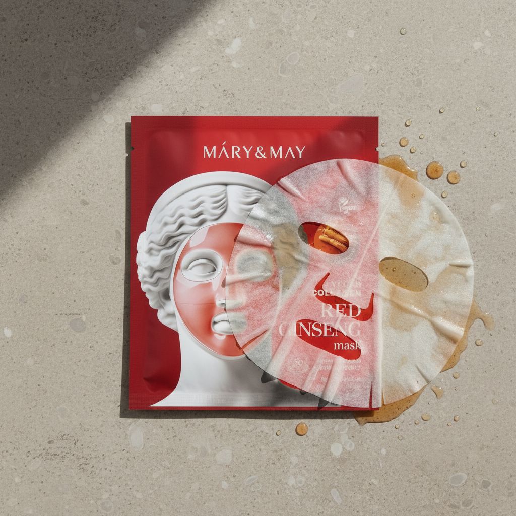 Mary & May - Vegan Collagen Red Ginseng Mask — Éclat et fermeté intensifiés - texture