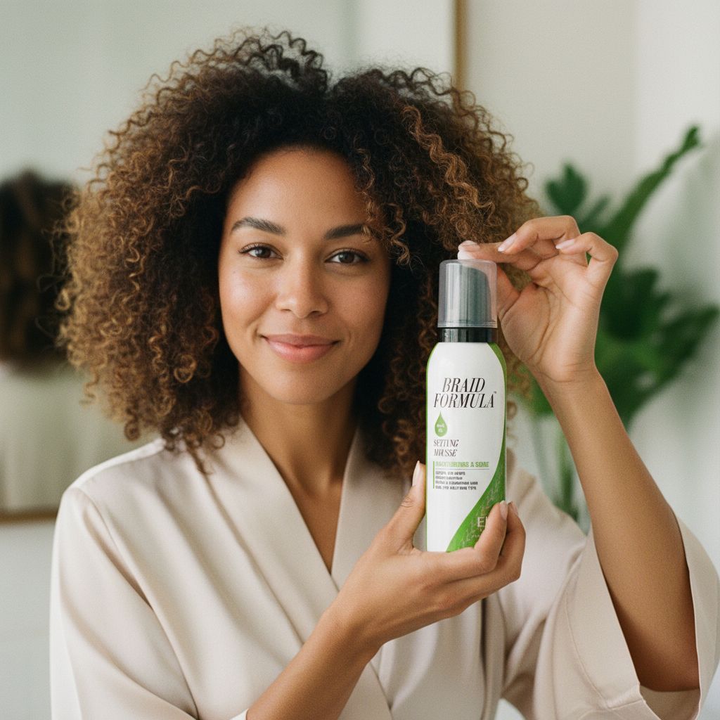 EBIN Braid Formula Setting Mousse Olive 354ml - lifestyle