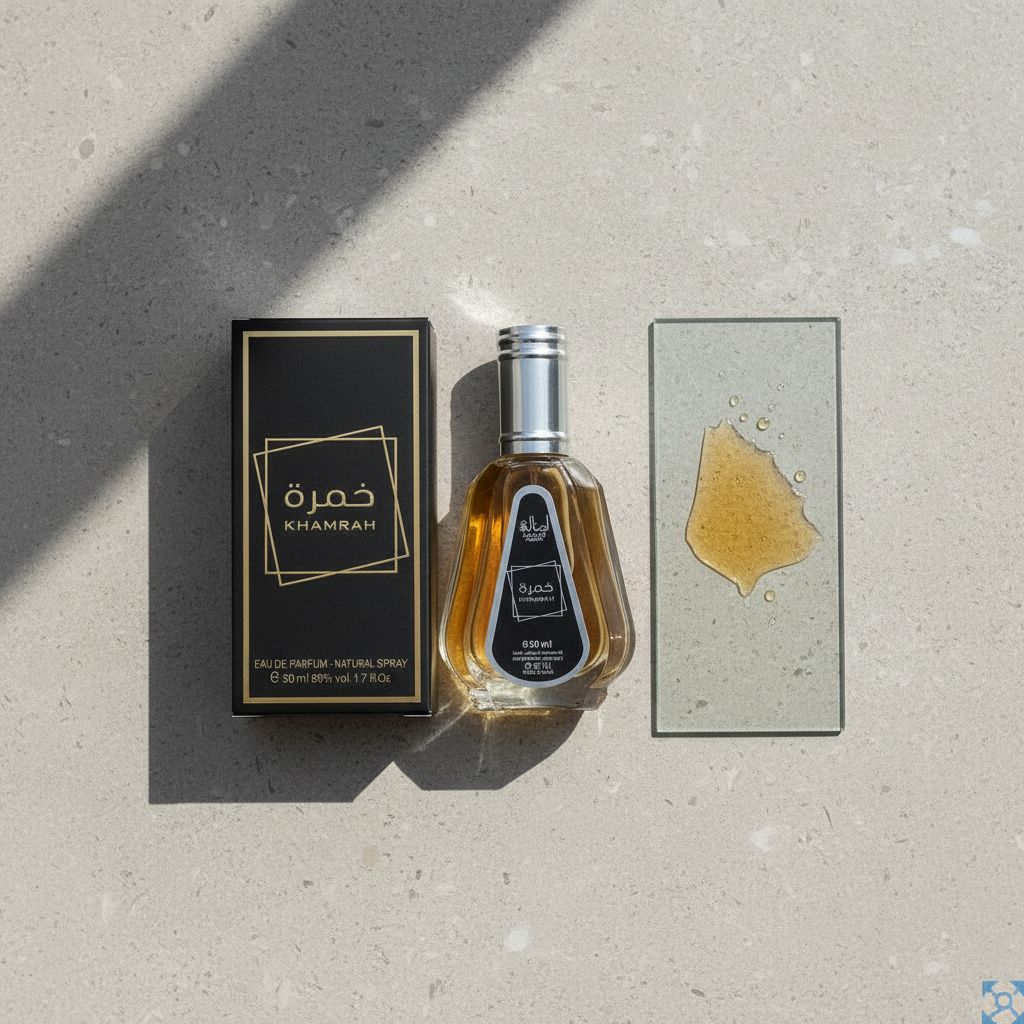 PARFUM LATTAFA KHAMRAH REF L6101 50ML - texture
