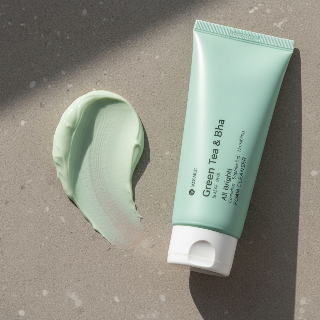 JKOSMEC Green Tea & BHA Foam Cleanser – Mousse Nettoyante Purifiante 180 ml - texture