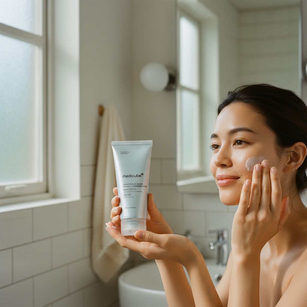 Medicube ZERO PORE CLEARING CAPSULE CLEANSING FOAM 120g — Mousse nettoyante pores ultra-clarifiée - lifestyle