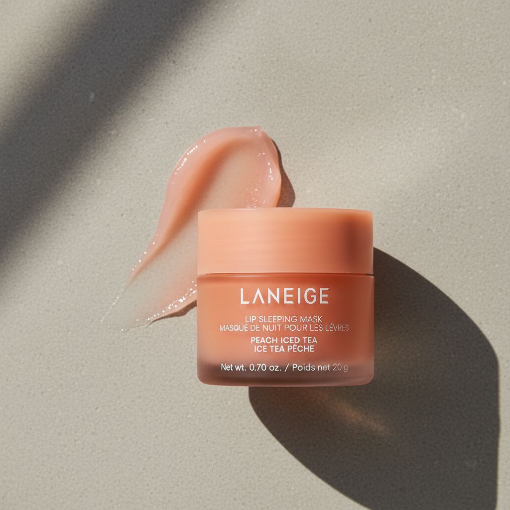 Laneige - Lip Sleeping Mask (Peach Iced Tea) 20g — Masque lèvres nuit réparateur - texture