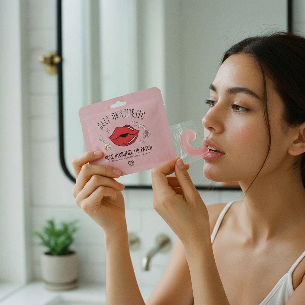 G9 SKIN Self Aesthetic Rose Hydrogel Lip Patch – Patch Hydrogel Hydratant pour les Lèvres - lifestyle